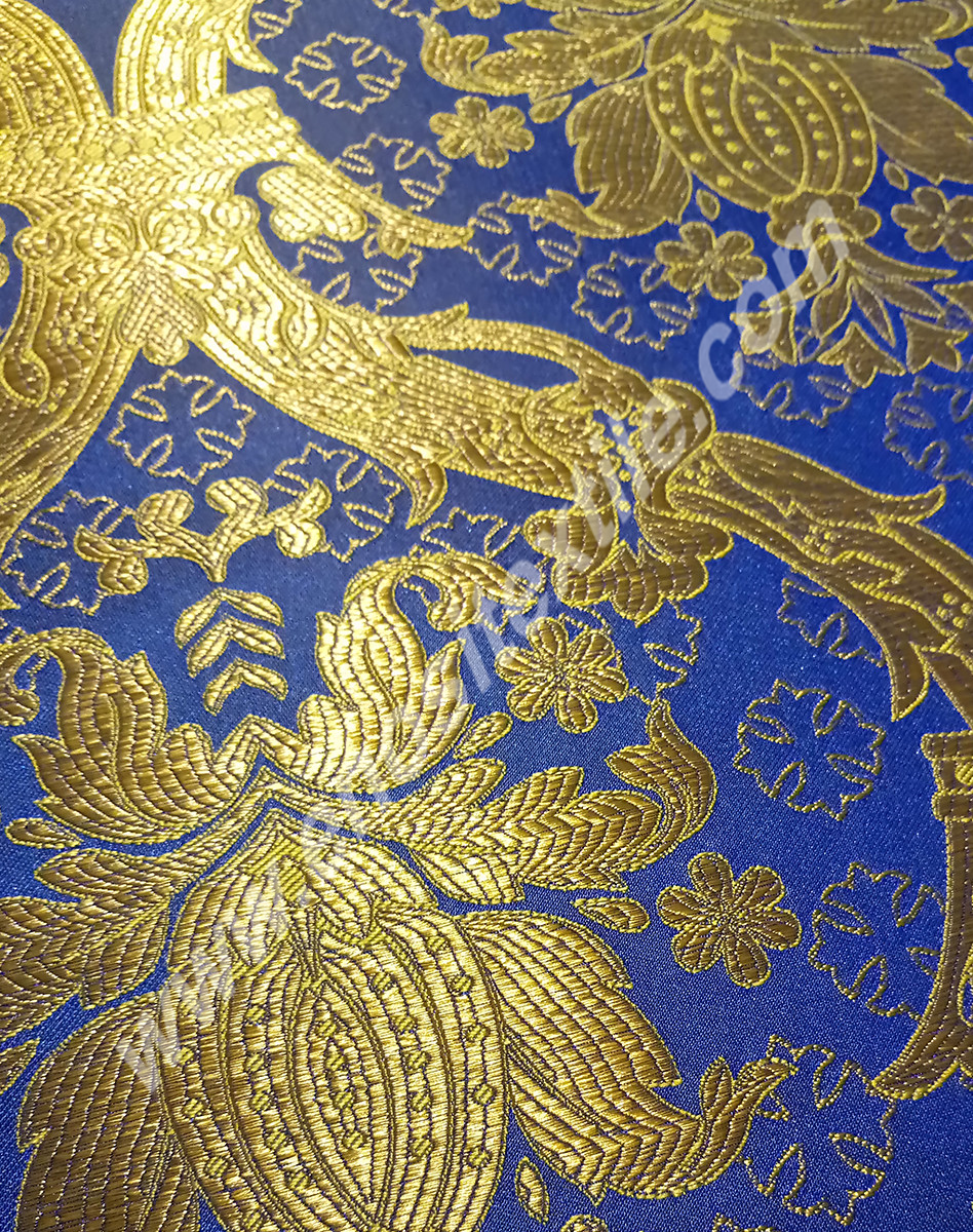 KL-028 Gold-Blue Brocade Fabrics